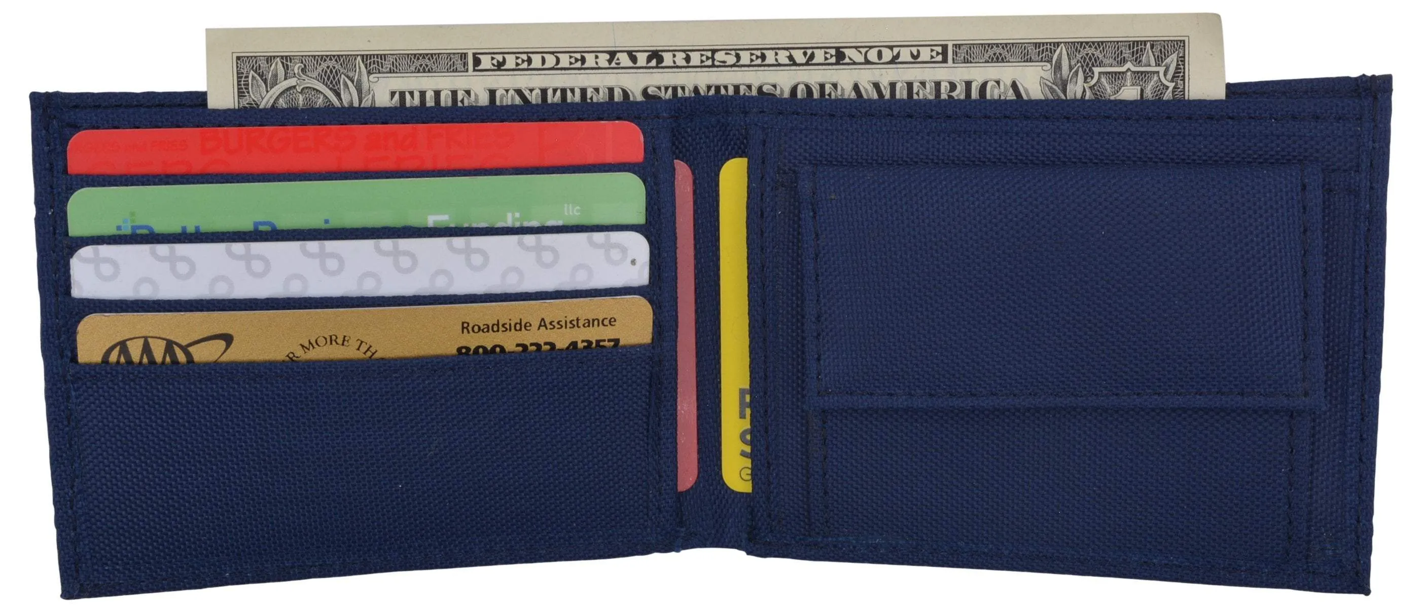 New Boys Slim Thin Nylon Bifold Wallet with Coin Pouch