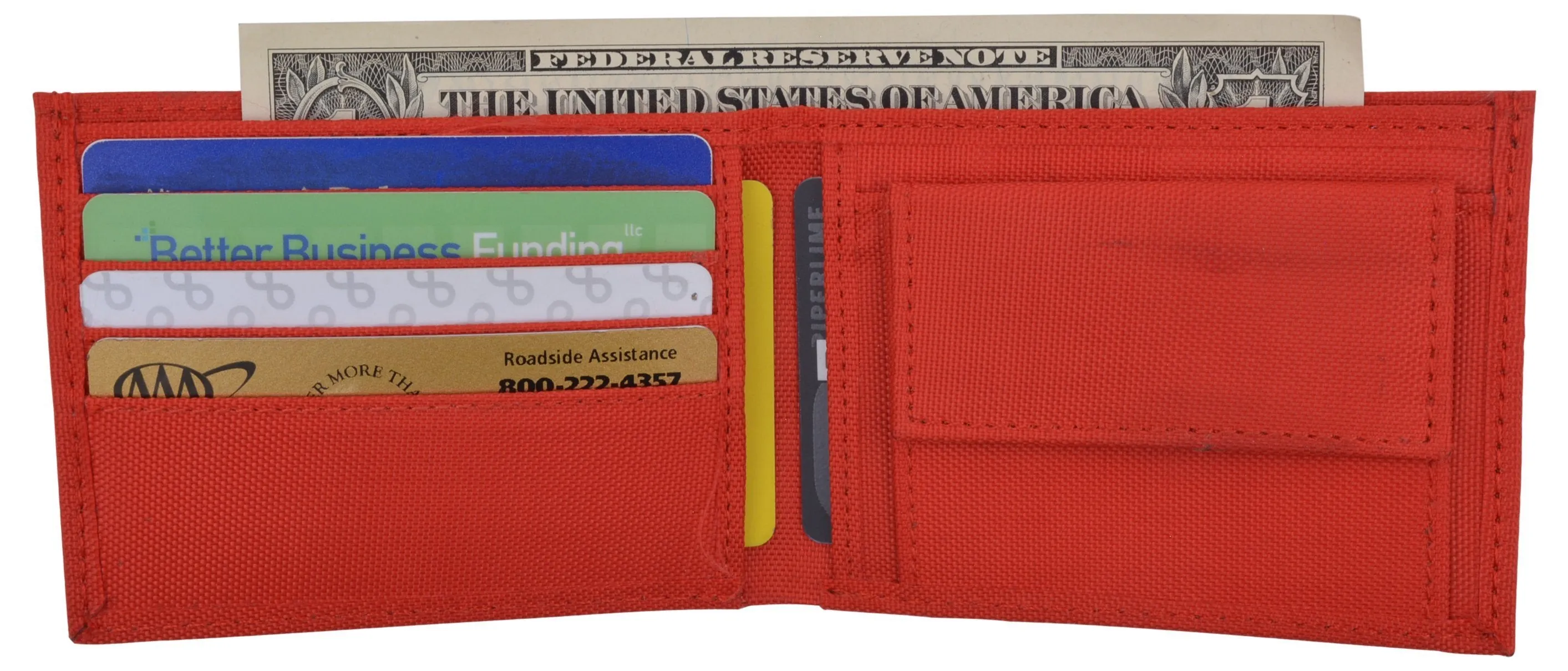 New Boys Slim Thin Nylon Bifold Wallet with Coin Pouch