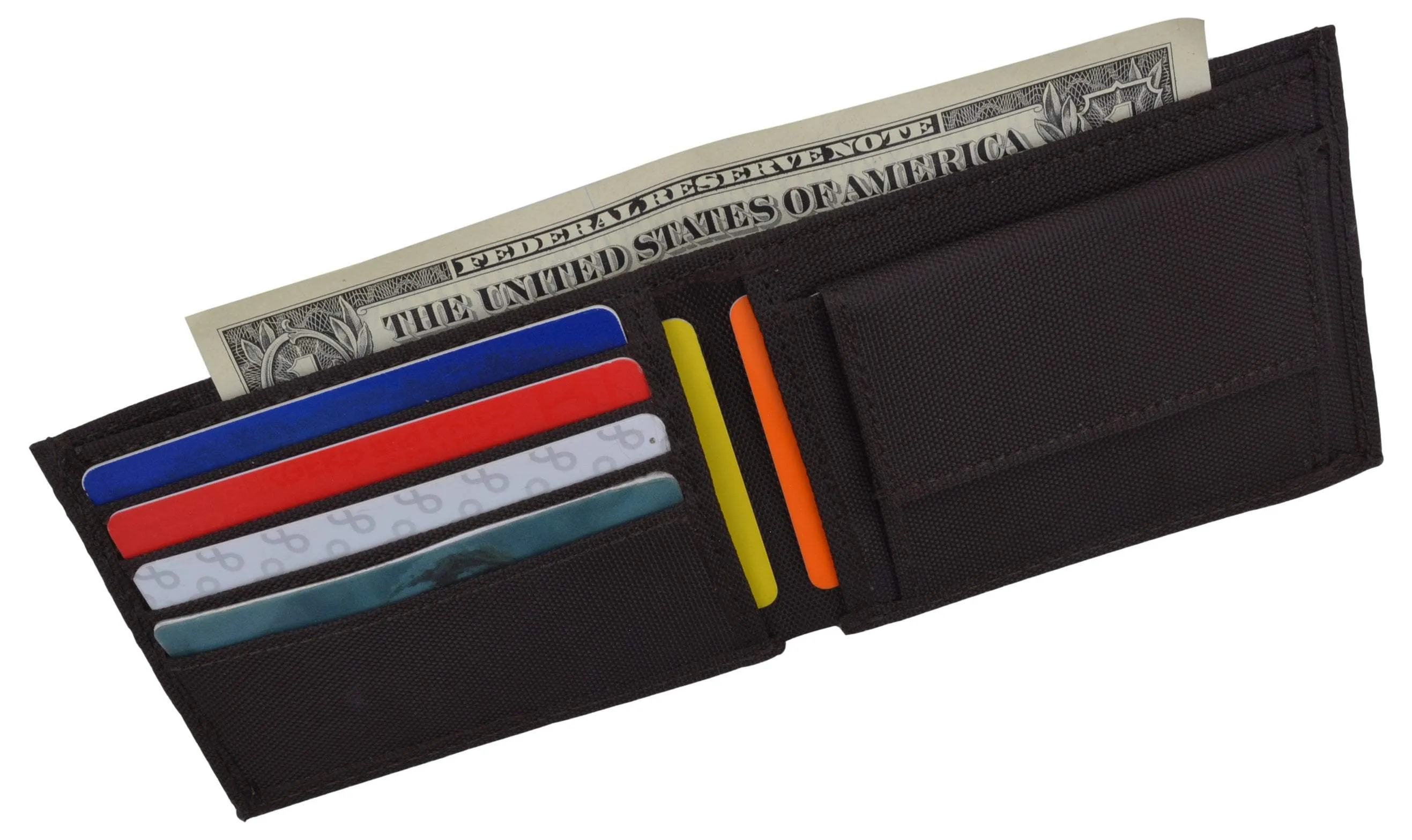 New Boys Slim Thin Nylon Bifold Wallet with Coin Pouch