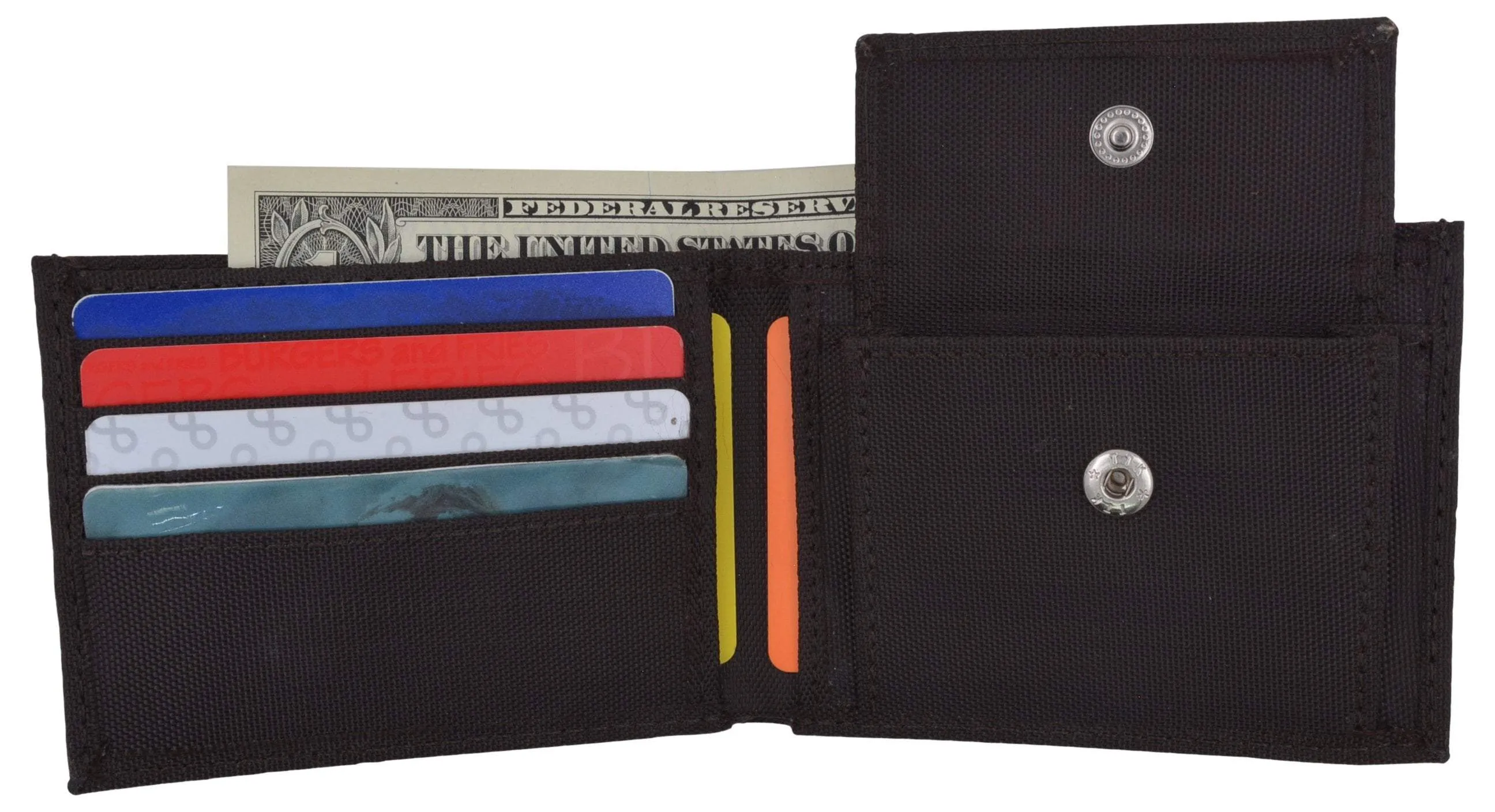 New Boys Slim Thin Nylon Bifold Wallet with Coin Pouch