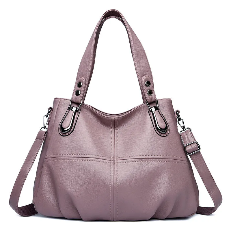 New Women's Bag Large Capacity Middle-aged Mom Bag Genuine Soft Leather Versatile Shoulder Crossbody Handbag