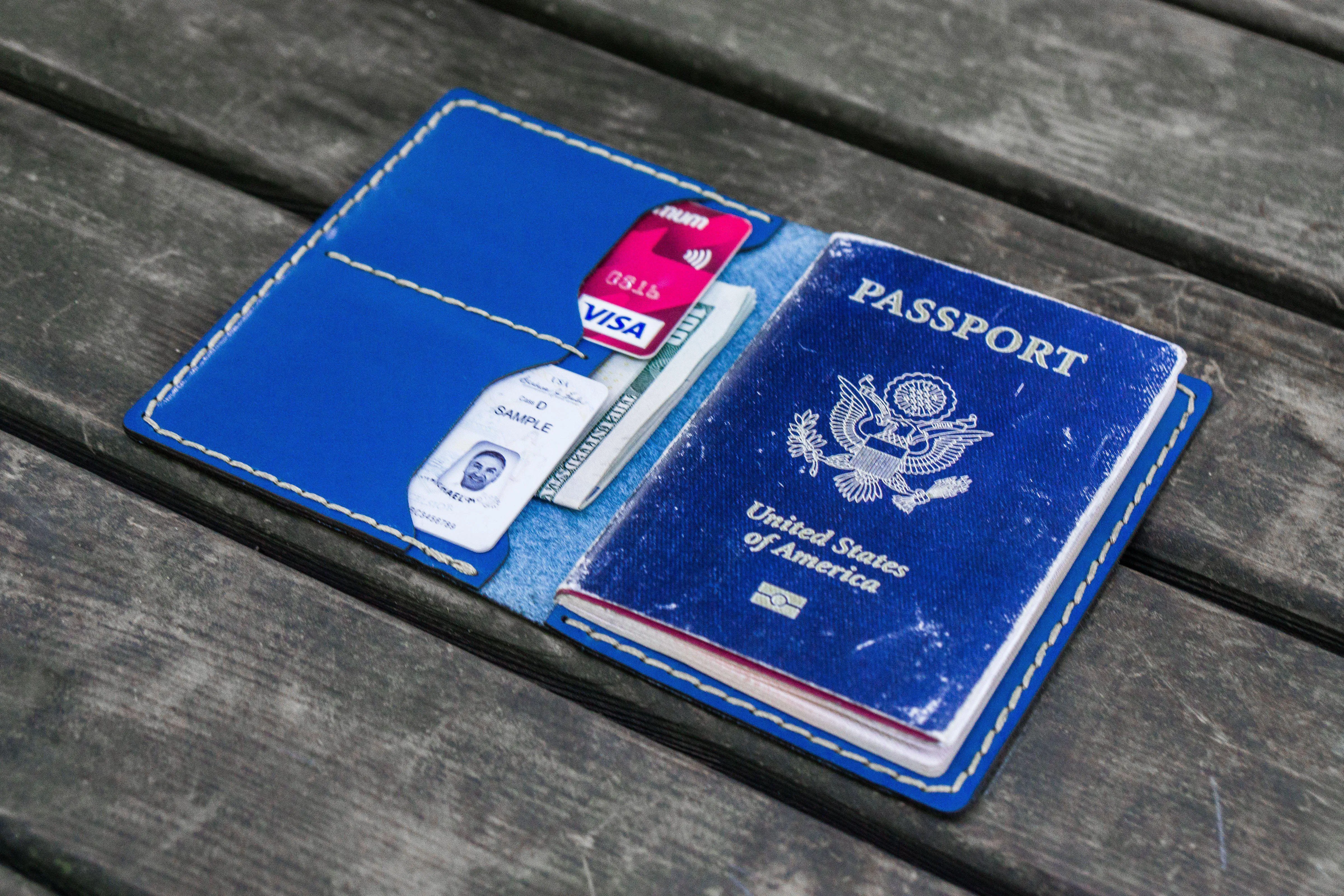 No.06 Leather Passport Holder - Blue