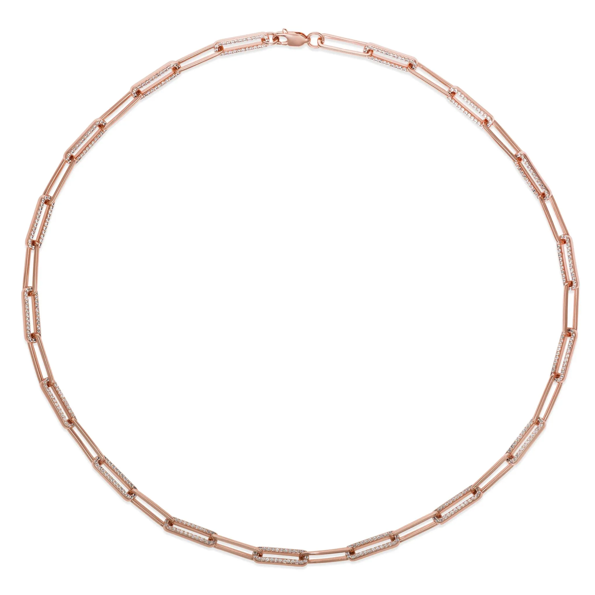 Olivia 68 Pave Paperclip Necklace