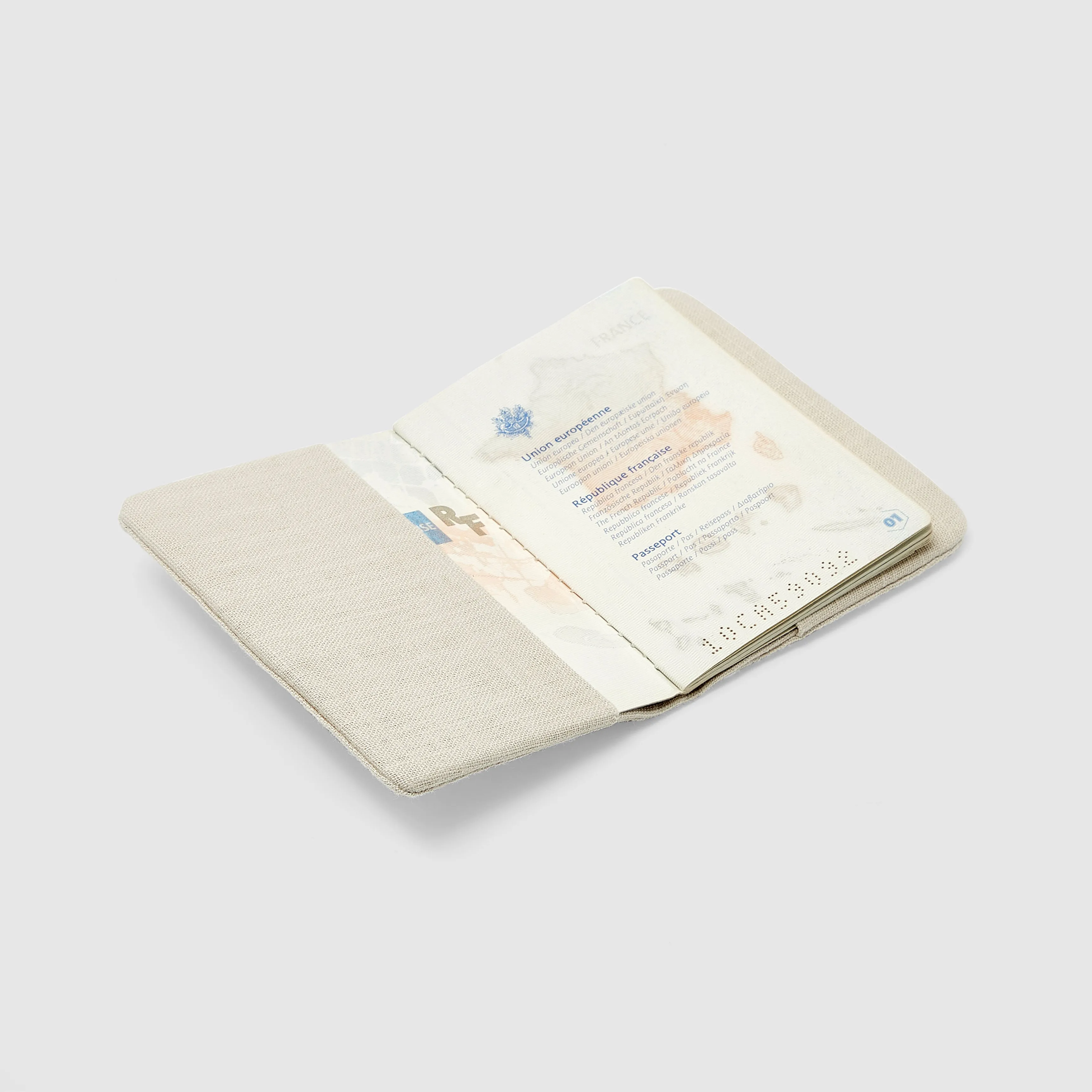 Passport holder - Beige Linen