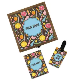 Personalized Passport Cover Combo - Lemon And Candy