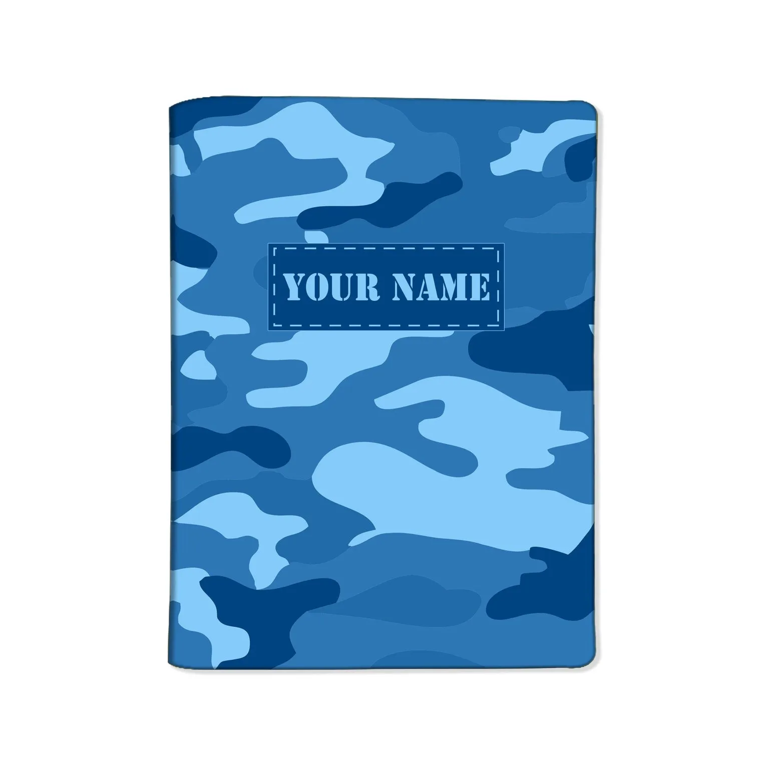 Personalized Passport Cover Suitcase Tag Set -Navy Blue Camoflage