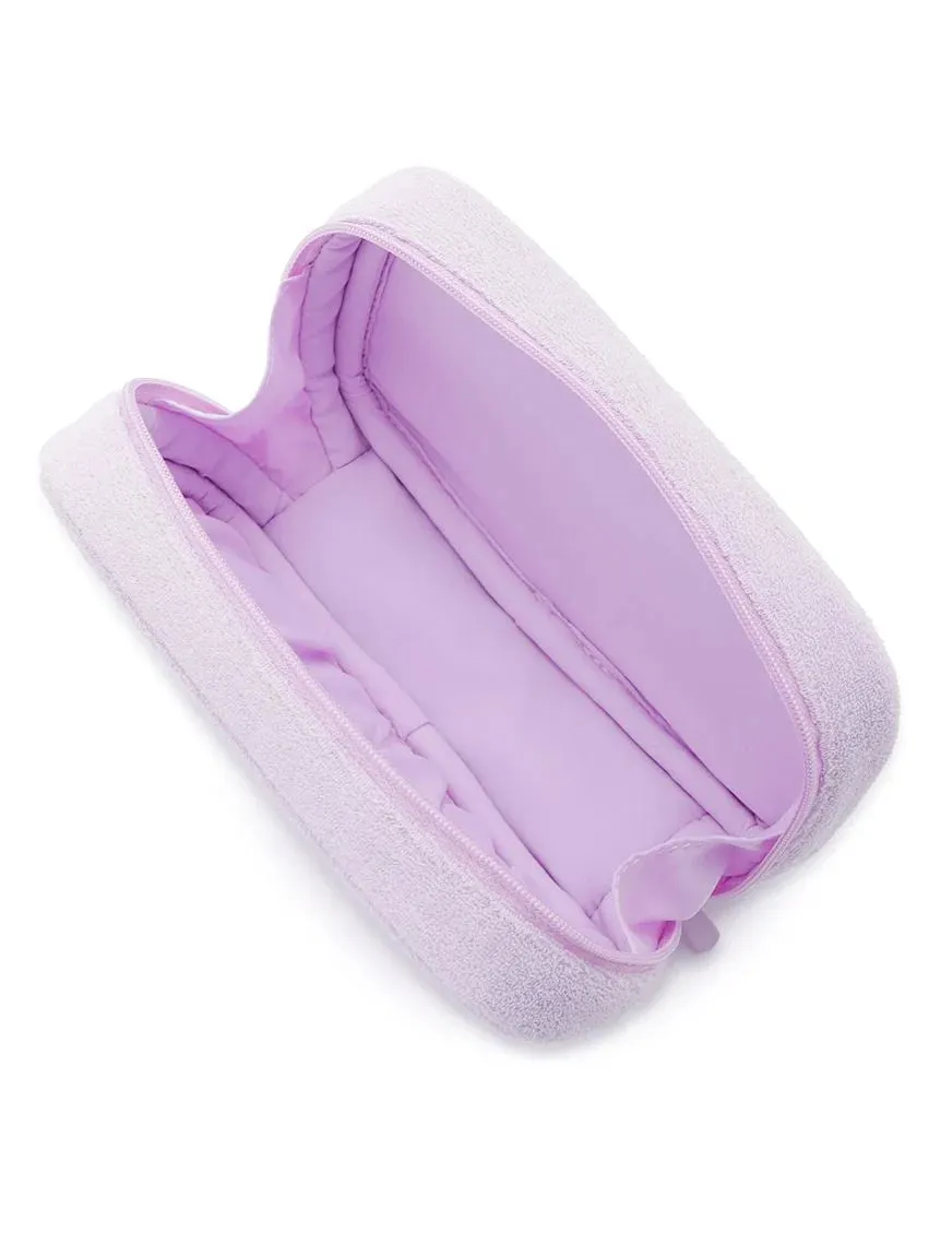 Pile Square Terry Cloth Cosmetic Pouch