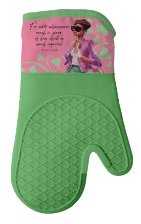 Pink and Green Oven Mitt/Pot Holder Set