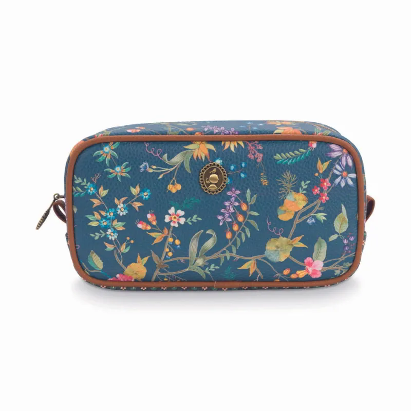 PIP Studio Petites Fleurs Dark Blue Square Cosmetic Bag