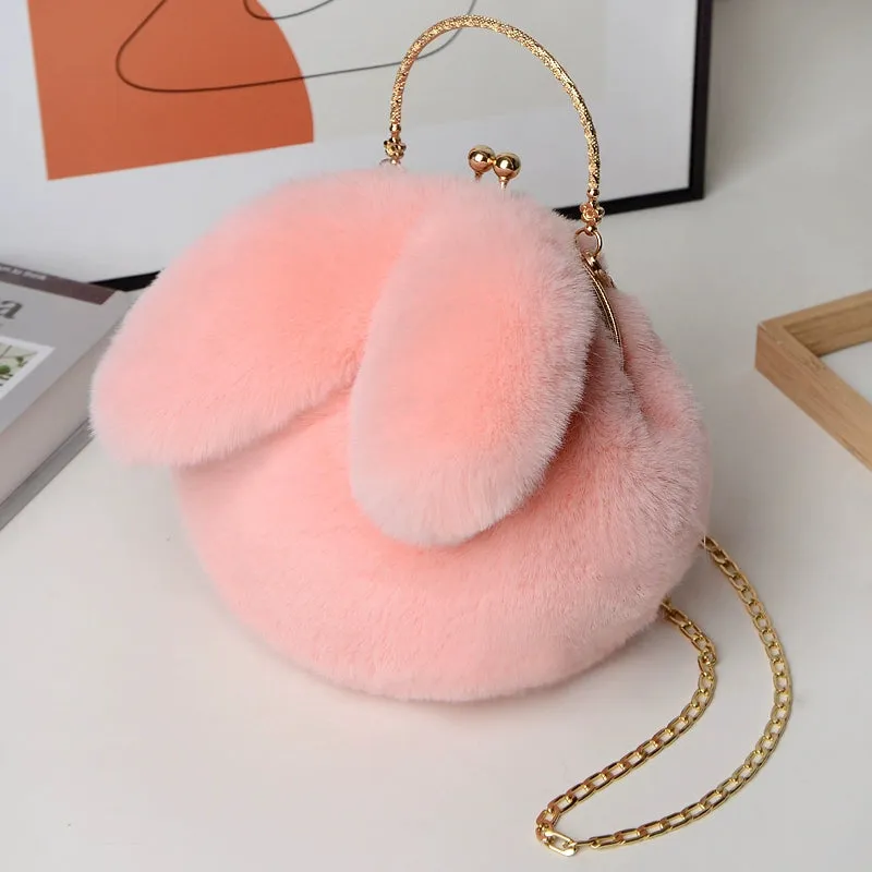 Plush Chain Small Bag - Cute Rabbit Shoulder Messenger Bag