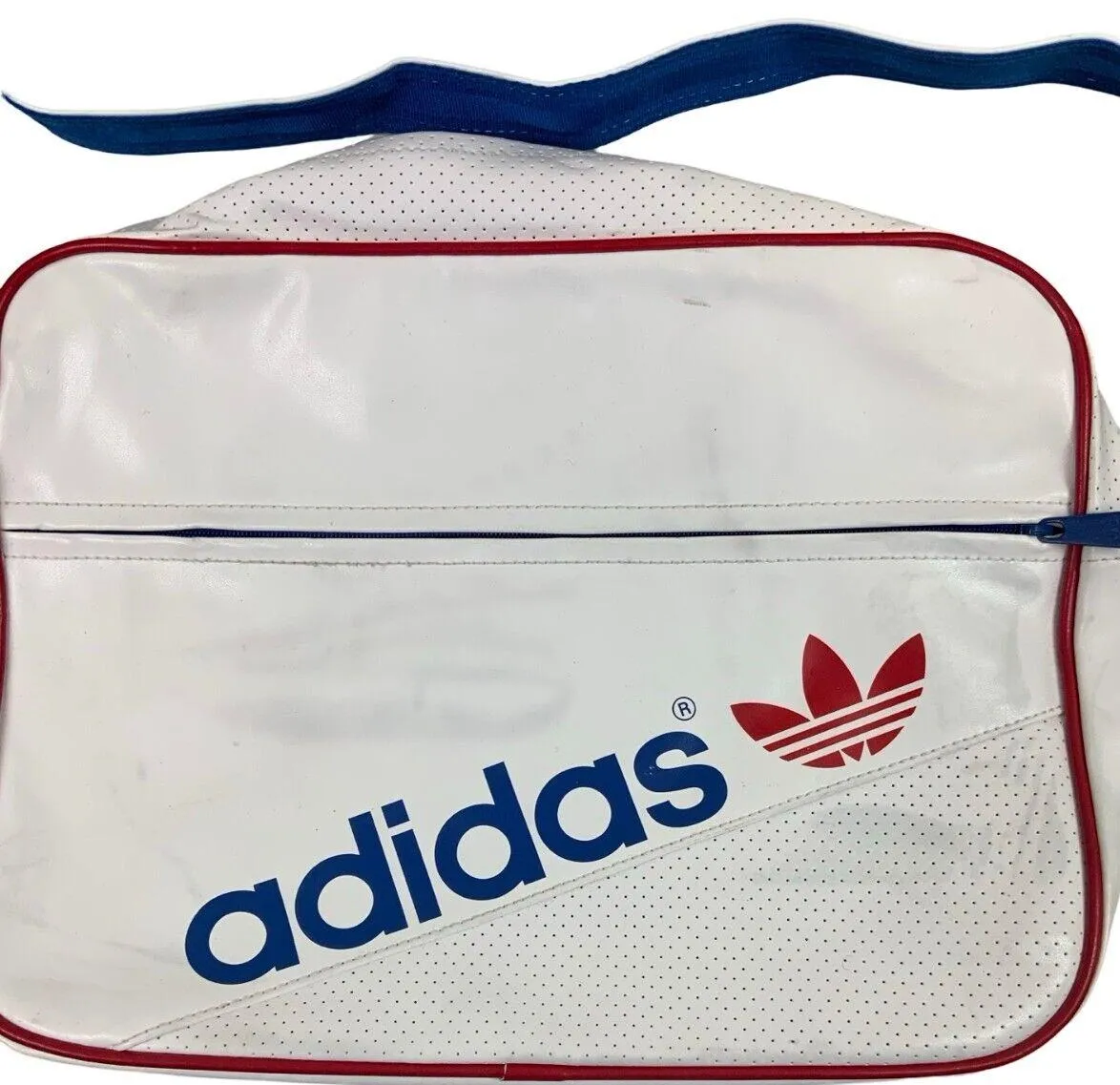 PRELOVED ADIDAS ORIGINALS WHITE BLUE RED LOGO MESSENGER BAG