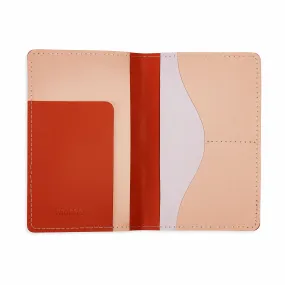 Primary Recycled Leather Passport Case - Rust/ Pink