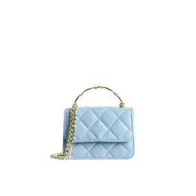 Quilted Mini Leather Top Handle Bag