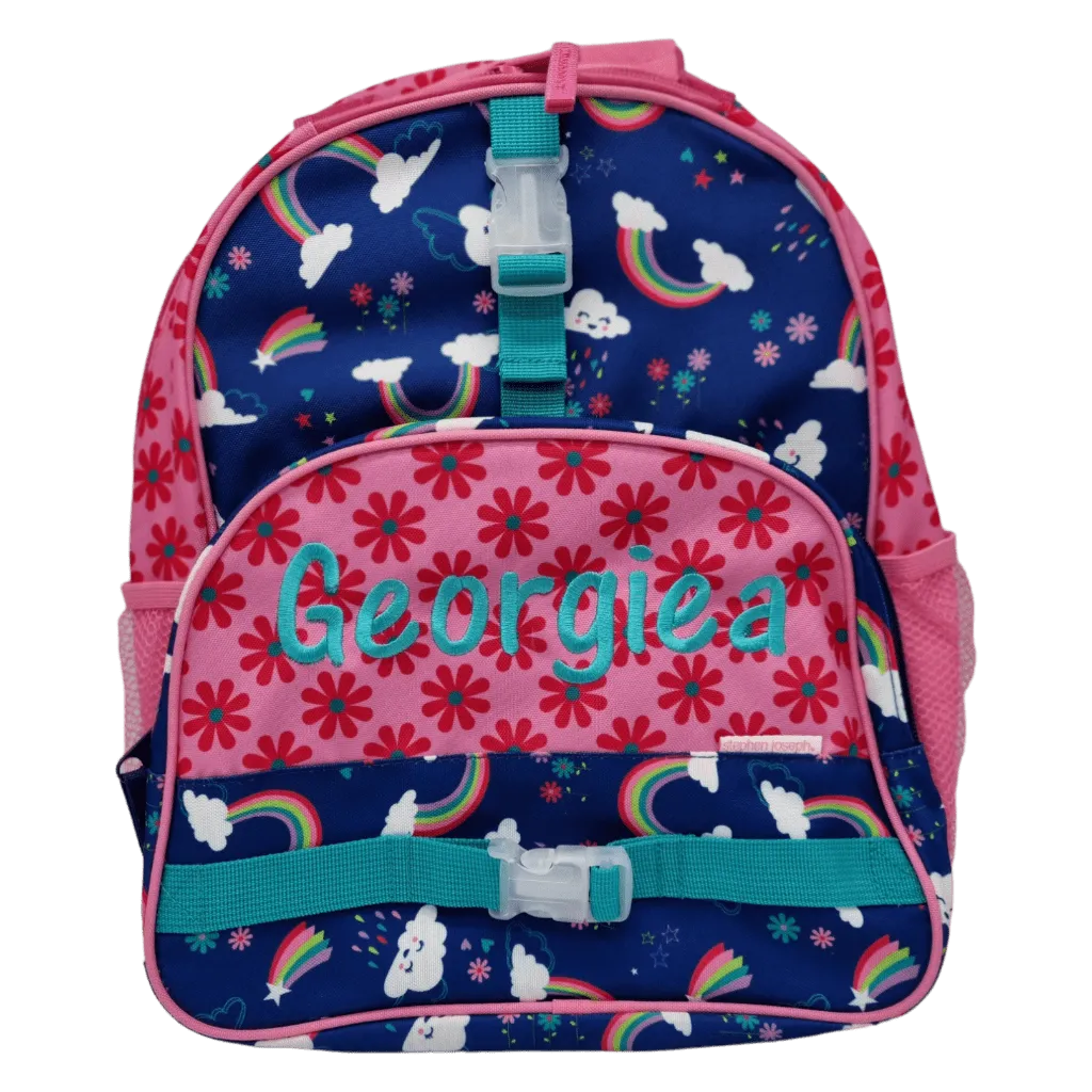 Rainbow Print Personalised Backpack