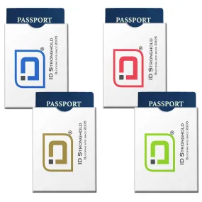 RFID Blocking ID Stronghold Logo Passport Sleeve Covers - 4 Pack