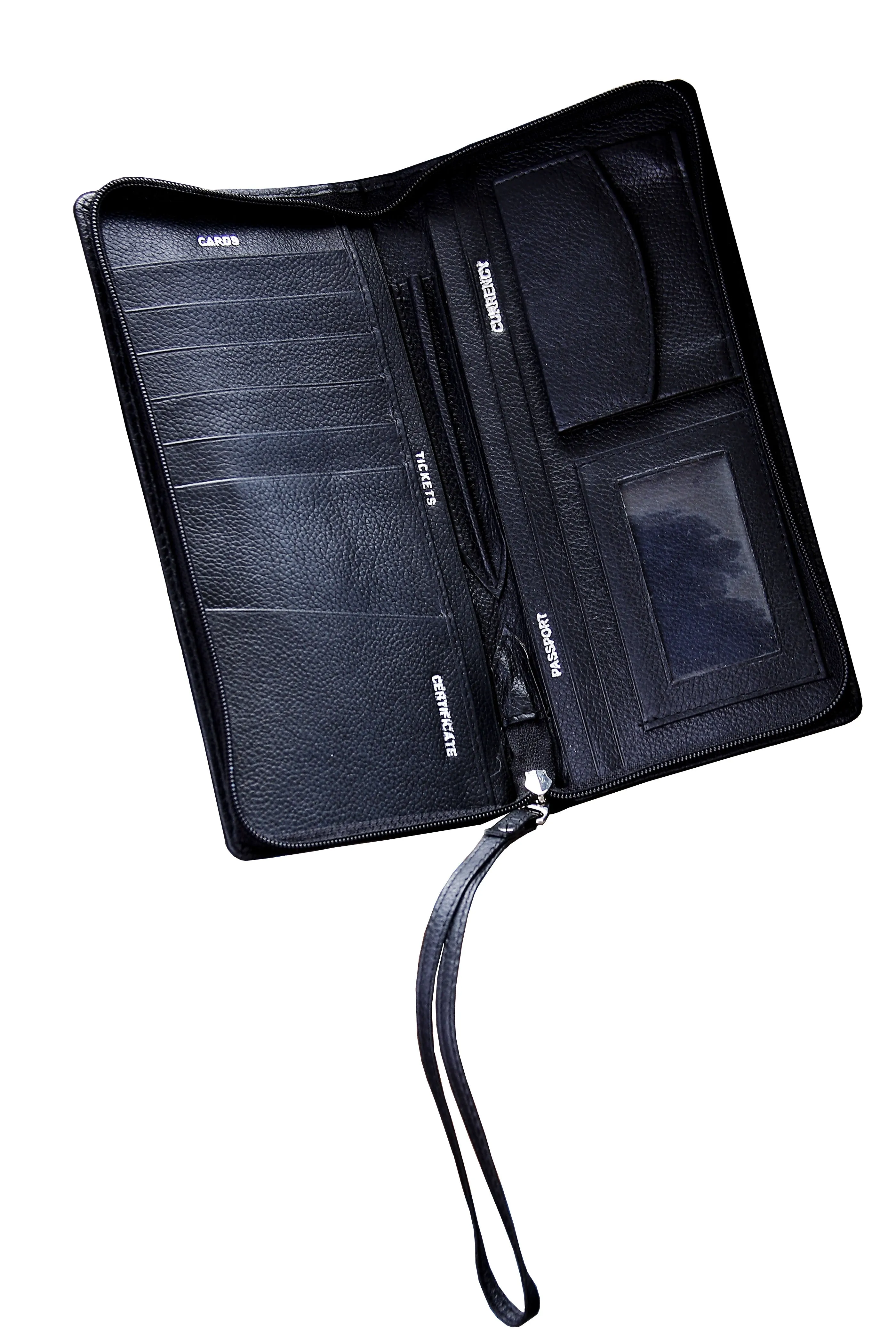 RL Leather Full Zip Passport & Ticket Holder/document holder