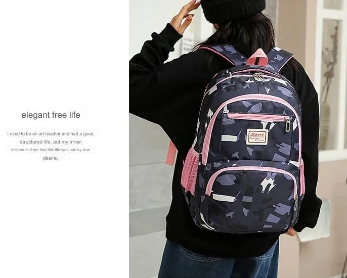 School Bag Multifunction Colorful Printing Backpack 1639-7