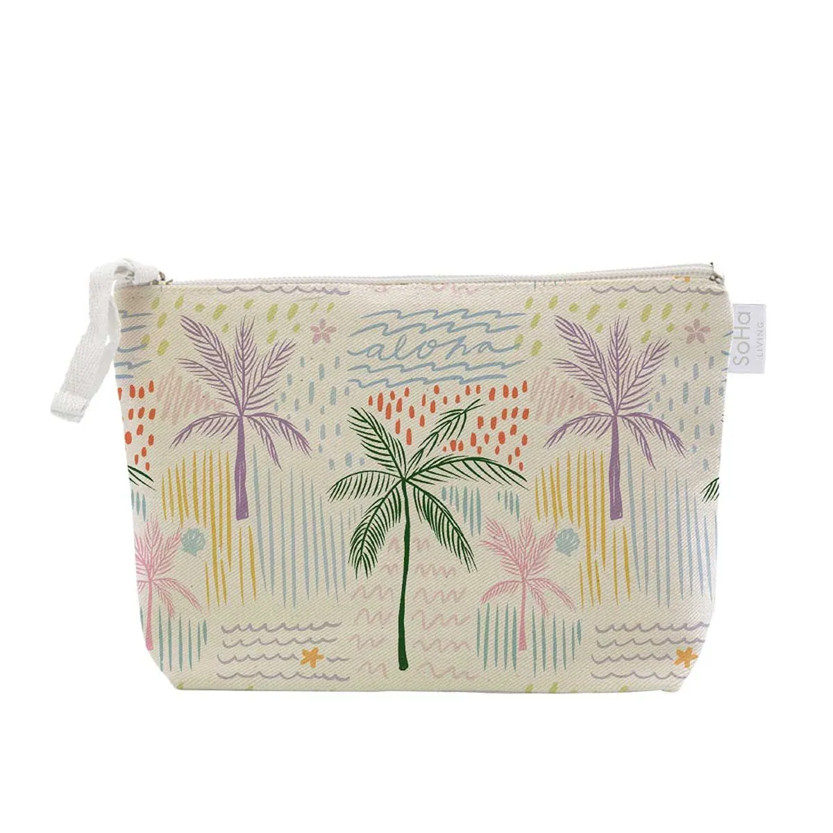 Scribble Palms Cosmetic Bag, Large