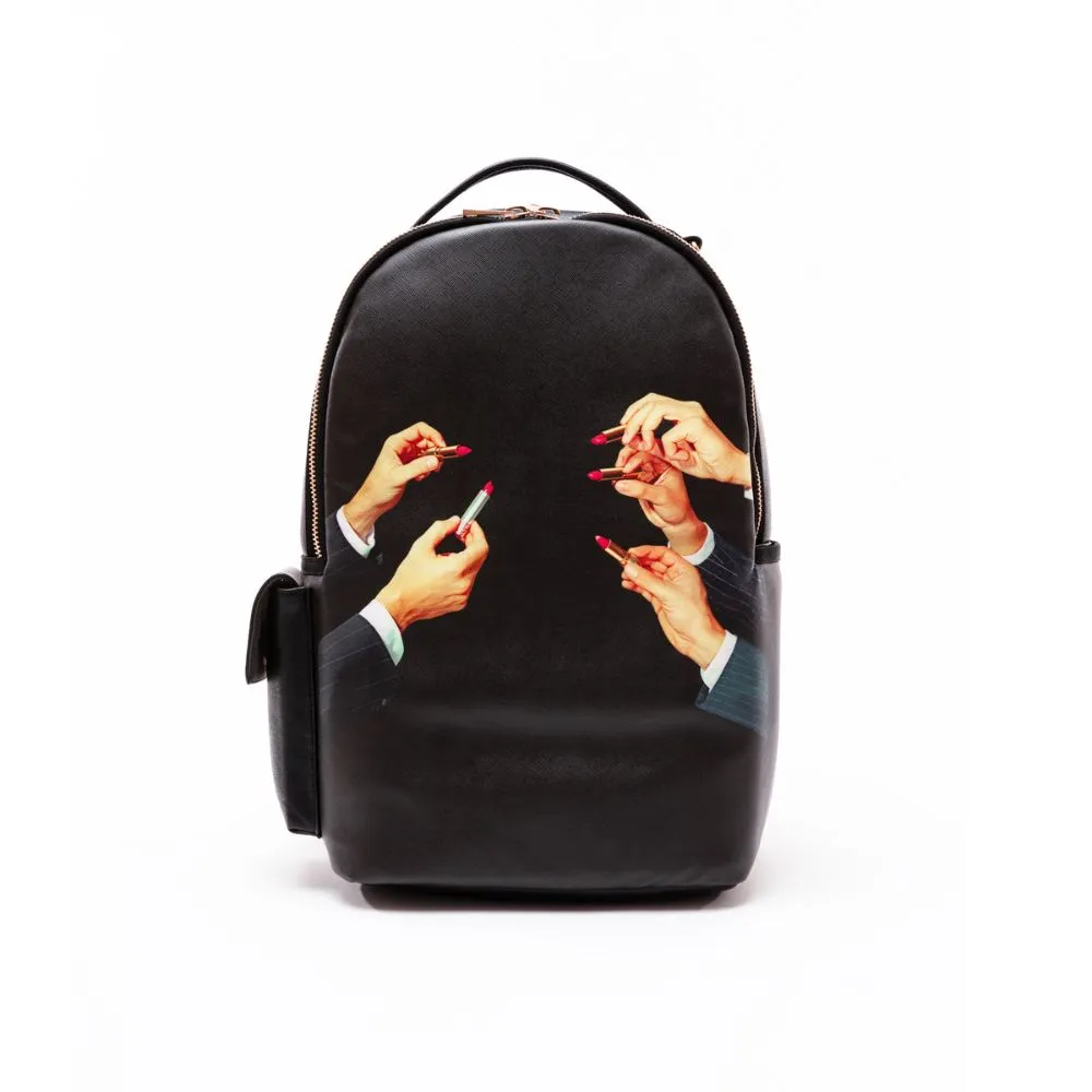 Seletti Toiletpaper Travel Rucksack Lipsticks Black