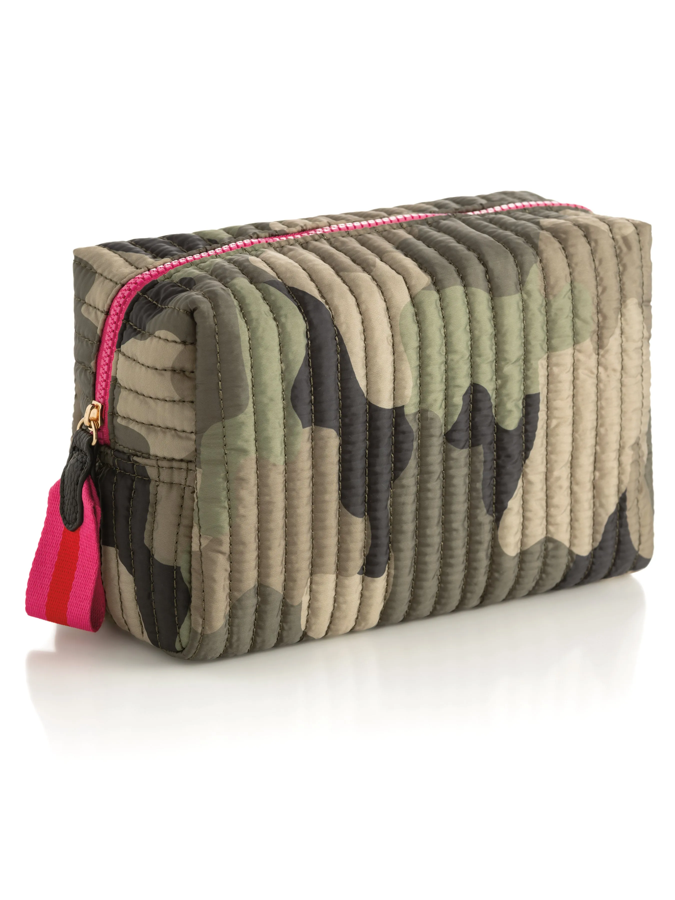 Shiraleah Ezra Quilted Nylon Large Boxy Cosmetic Pouch, Camo