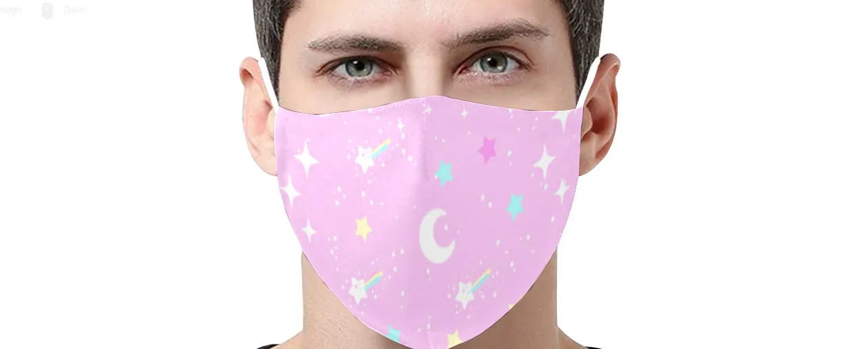 Starry Glitter Pink Face Mask