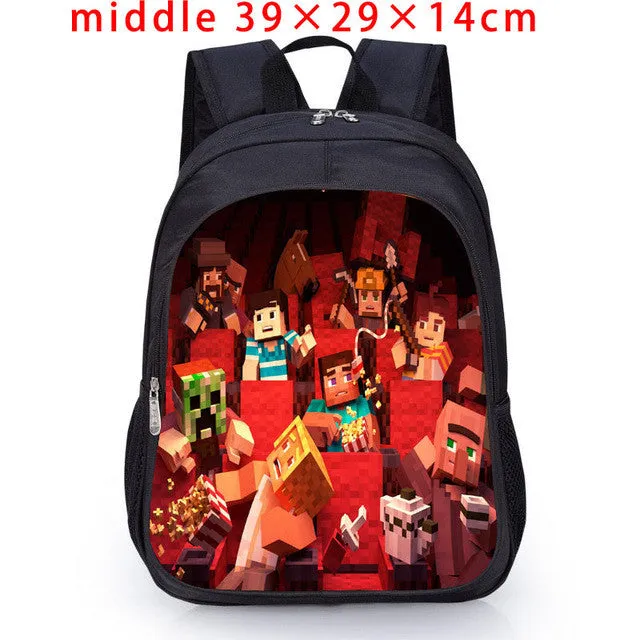 Student MineCraft Cartoon Backpack Boy Cartoon School Bags Hot Primary Backpack School Bags for Boys and Girl Mochila Sac A Dos