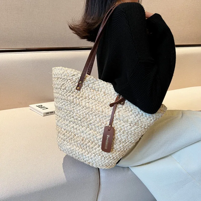 Summer New Straw Woven Bag Bucket Bag