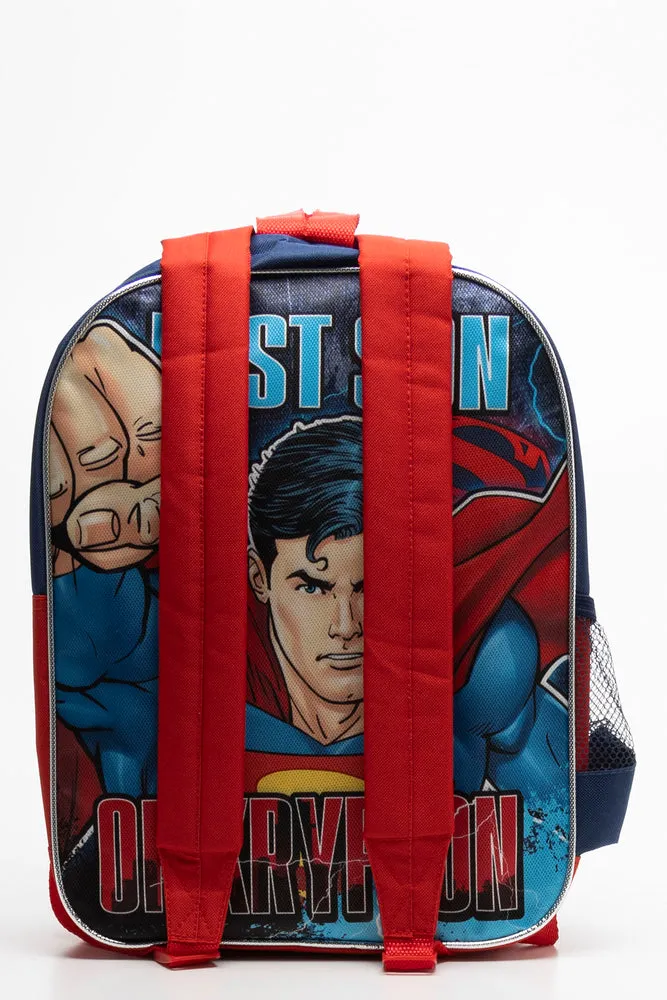 Superman Double Sided Backpack Blue