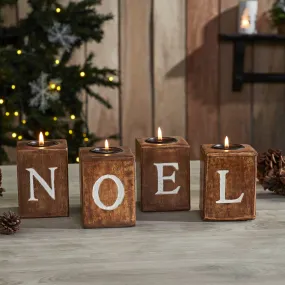 Tealight Holders NOEL Cube Set of 4 4x3x3