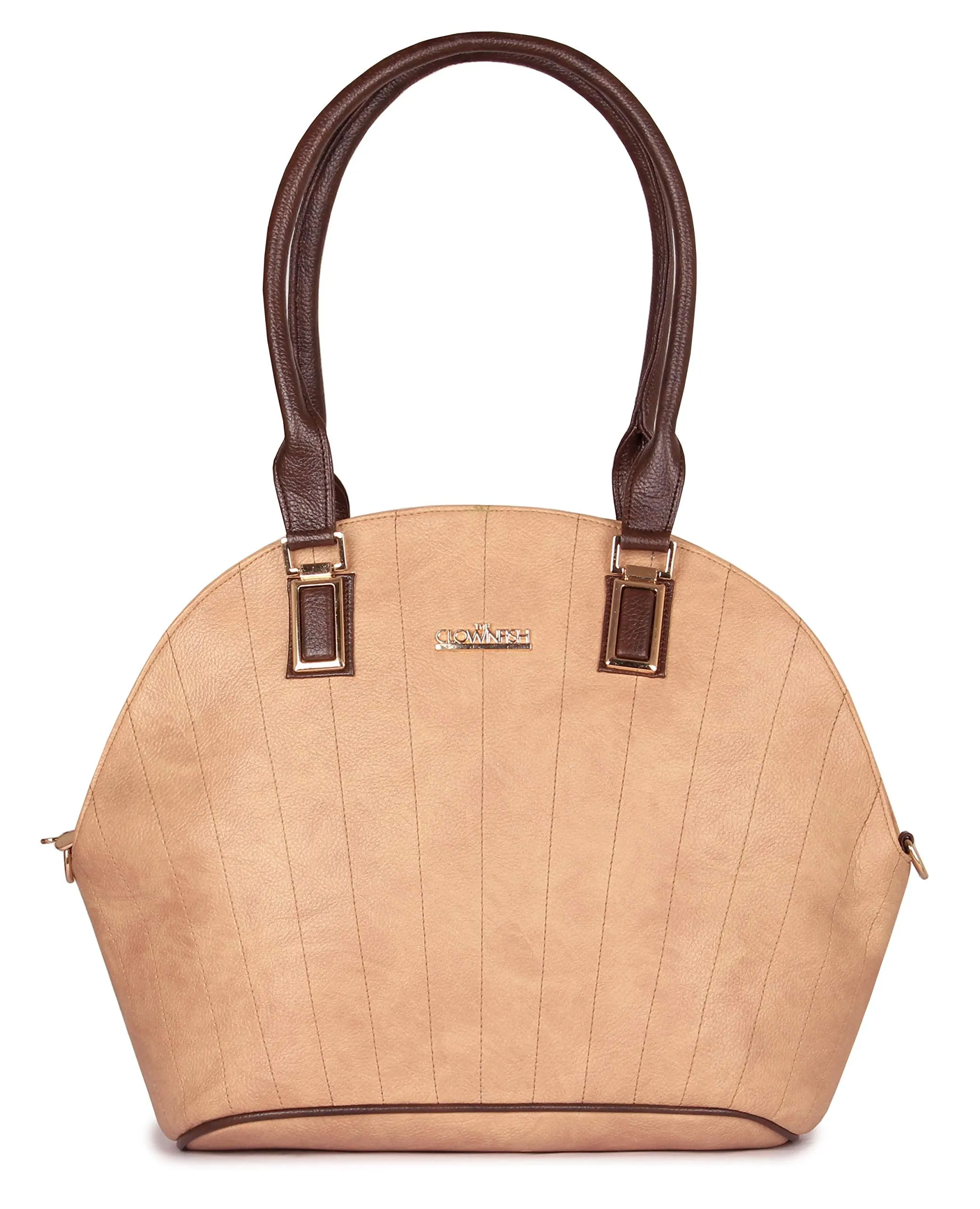 THE CLOWNFISH Oyester Series Synthetic 35 cms Beige Messenger Bag