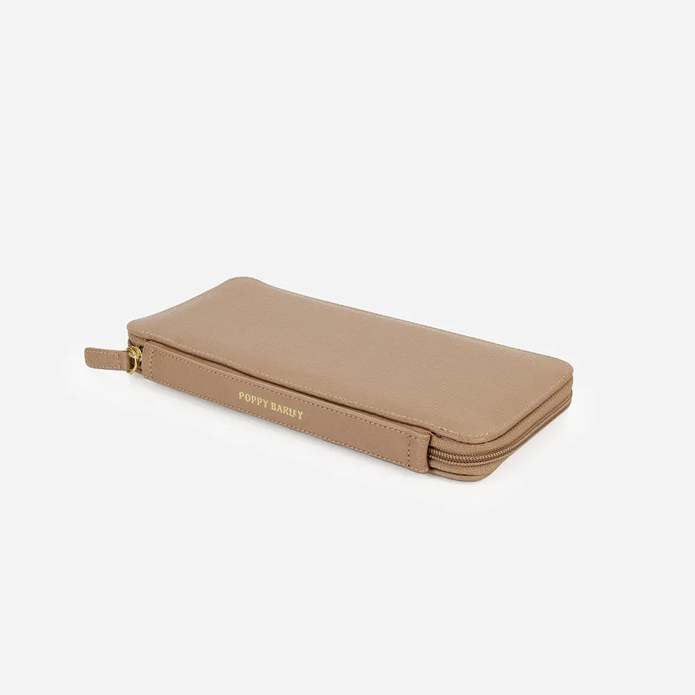 The Flying Solo Passport Holder Biscotti Micro Pebble