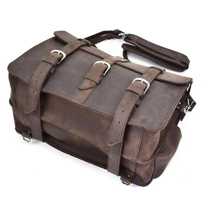 The Gustav Messenger Bag | Large Capacity Vintage Leather Messenger Bag