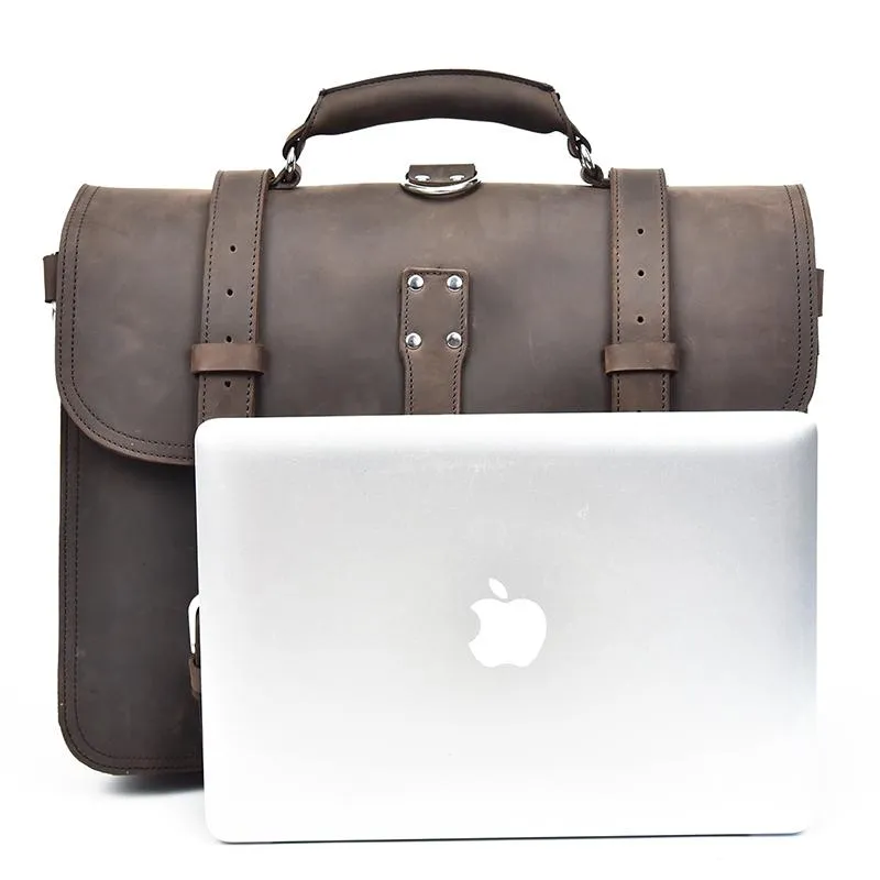 The Gustav Messenger Bag | Large Capacity Vintage Leather Messenger Bag