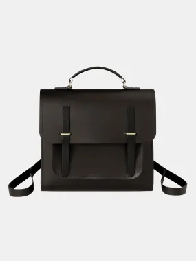 The Messenger Backpack - Dark Brown & Black Bridle