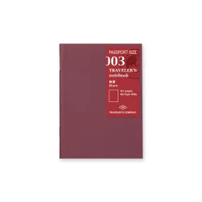 Traveler's Passport Notebook Refill Blank - 003