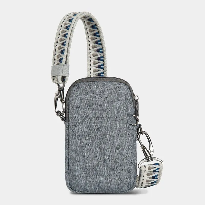 Travelon Anti-Theft Boho 2 Compartment Phone Crossbody - Geo Gray Heather