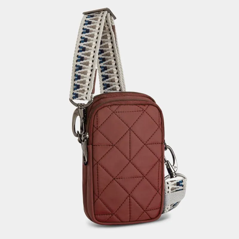 Travelon Anti-Theft Boho 2 Compartment Phone Crossbody - Geo Paprika