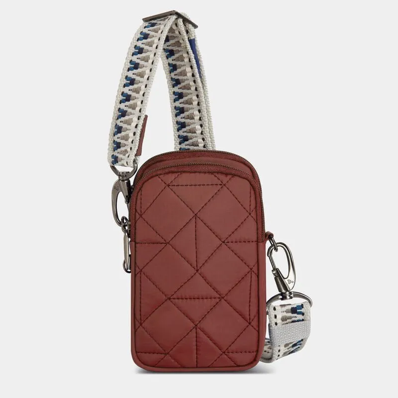 Travelon Anti-Theft Boho 2 Compartment Phone Crossbody - Geo Paprika