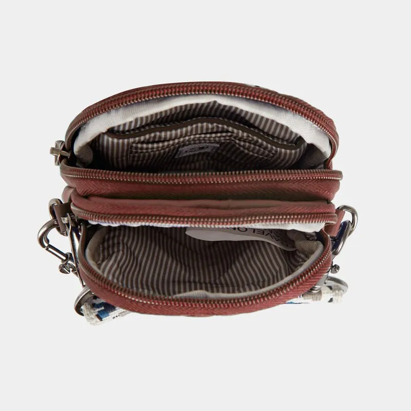 Travelon Anti-Theft Boho 2 Compartment Phone Crossbody - Geo Paprika