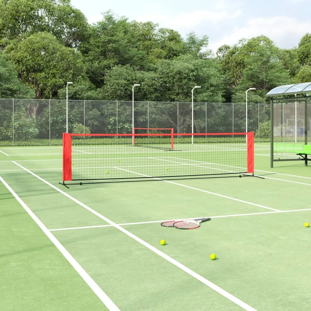 vidaXL Tennis Net Black and Red 400x100x87 cm Polyester