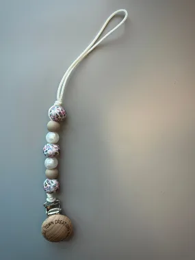 Vintage Floral Pearl Pacifier Holder