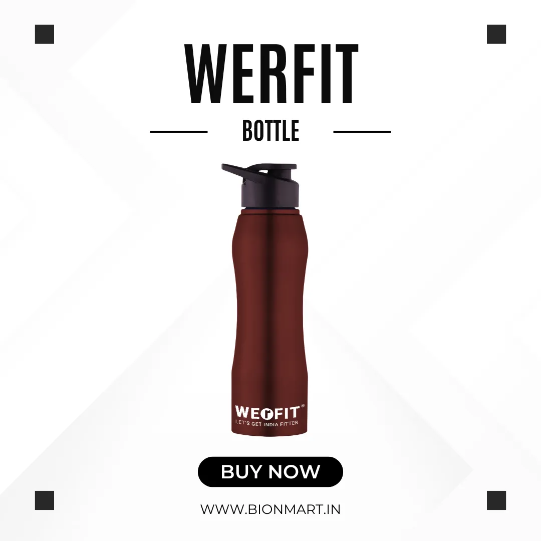 WErFIT Stainless Steel Sports Water Bottle for Gym Park Cycling Yoga Office School 750 ml Bottle  (Pack of 1, Red, Steel)