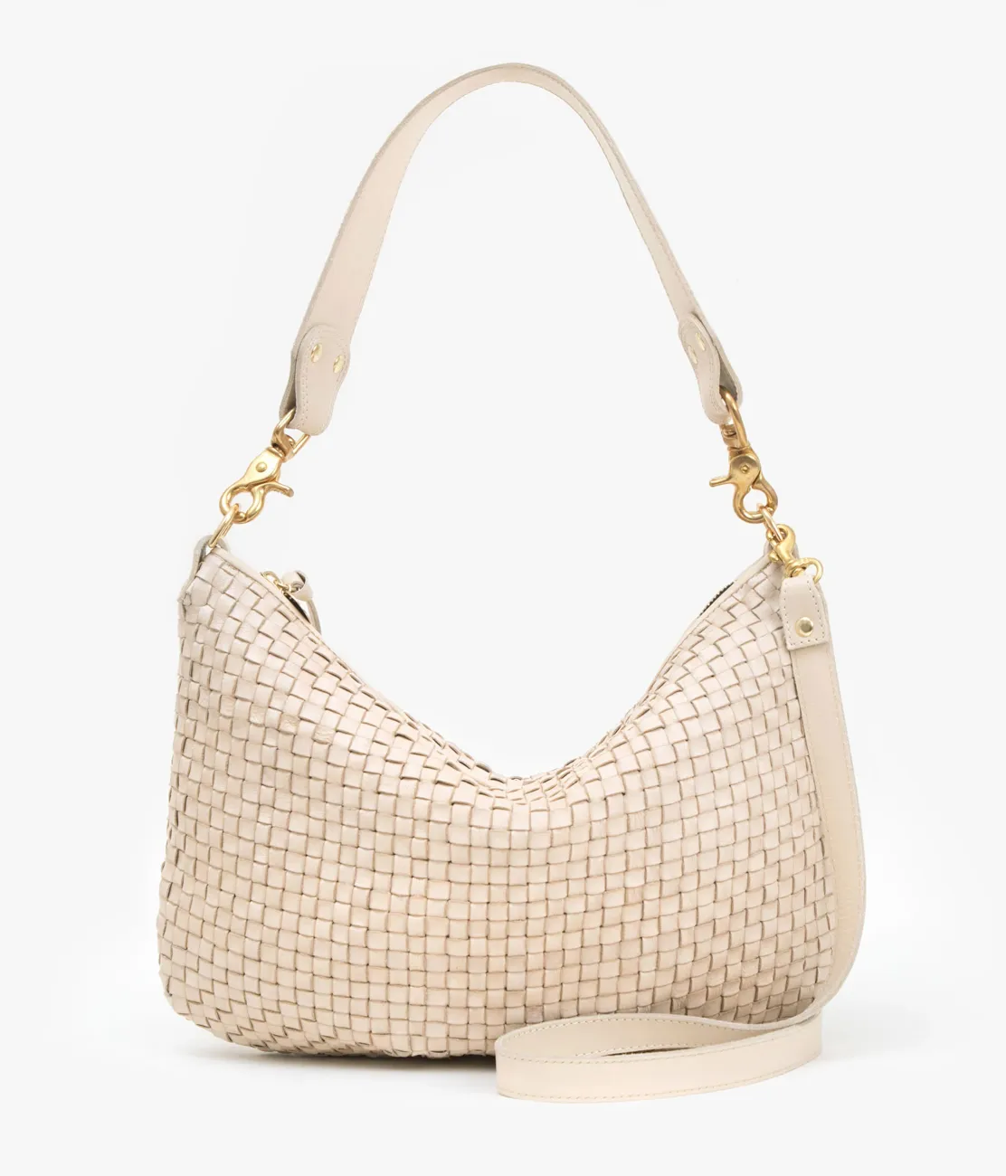 Woven Cream Messenger Bag