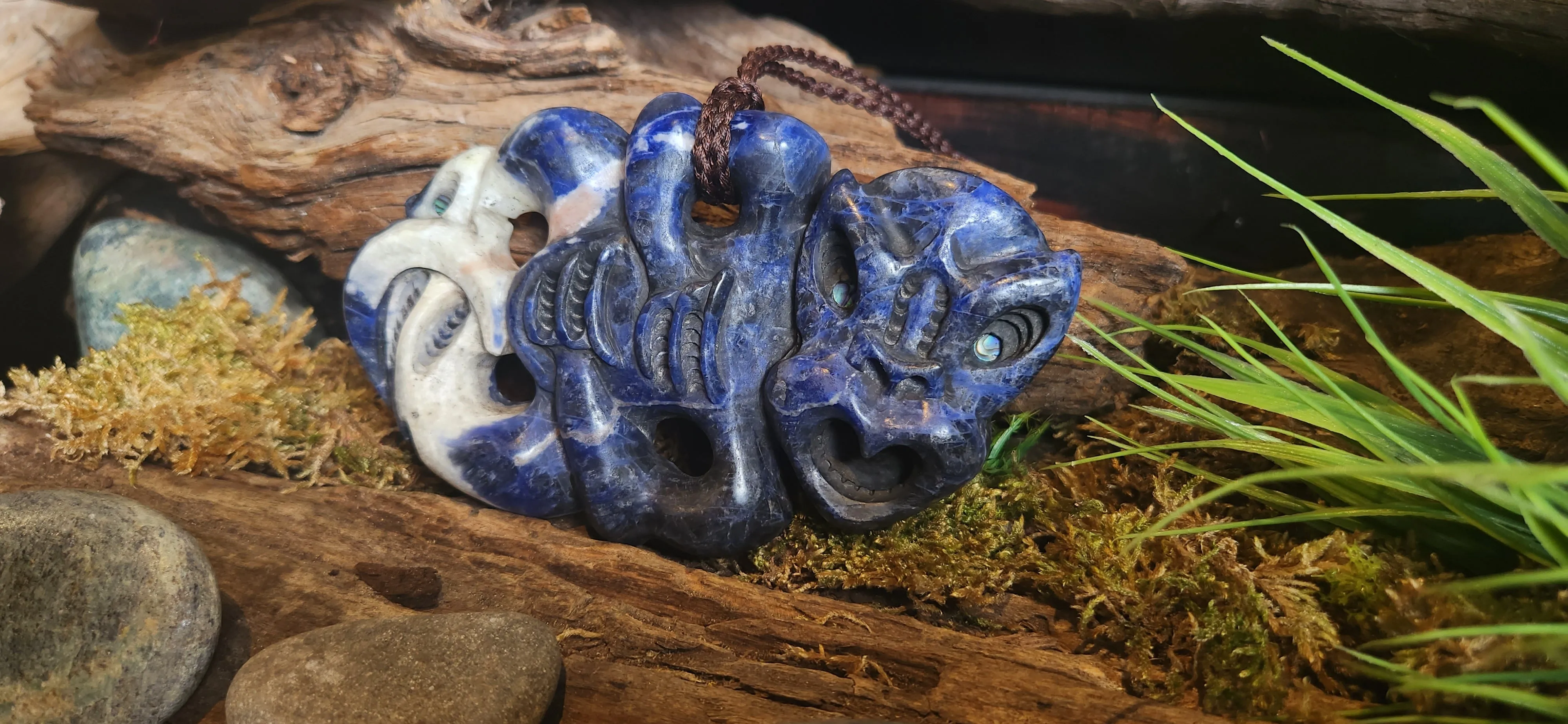 XXL Sodalite hei tiki and manaia duo (double sided)