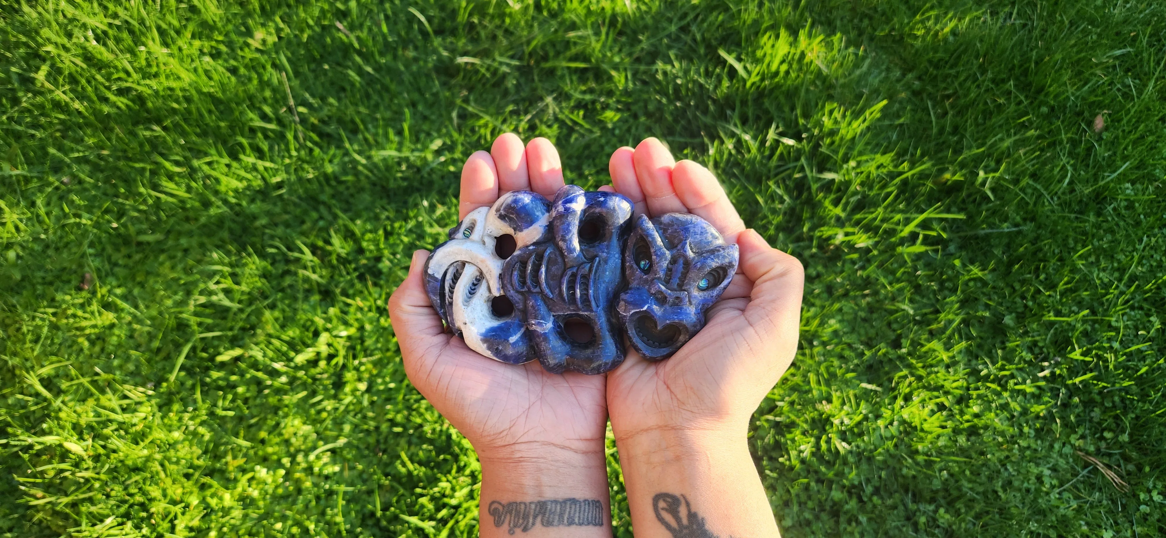 XXL Sodalite hei tiki and manaia duo (double sided)